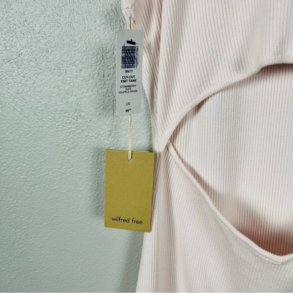 Aritzia Wilfred Free Cut-Out Knit Tank Mini Dress in Strawberry Puff Size Large - Picture 7 of 9